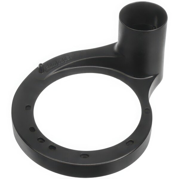 A black plastic circular chamber with holes.