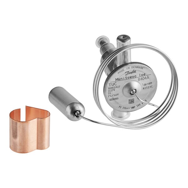 A silver Manitowoc Ice valve kit with a wire connection.