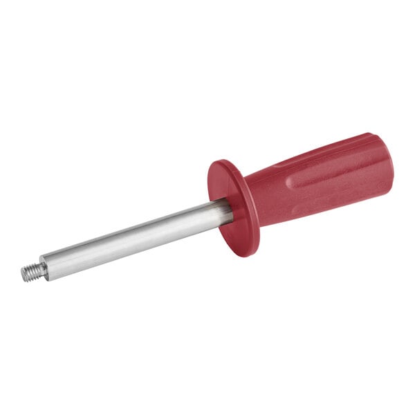 A close-up of a red Berkel metal handle screwdriver.