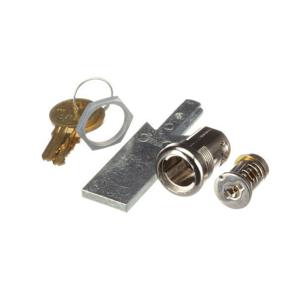 The Norlake 038045 lock assembly with a set of keys and a keyhole.