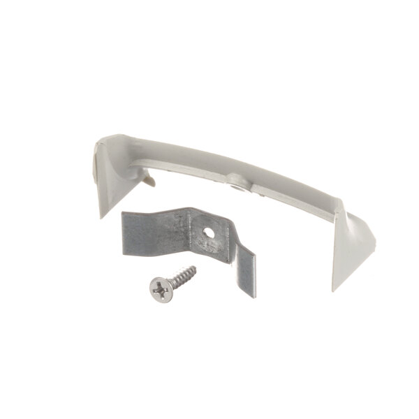 A white plastic Victory Clip Corner Trim Assembly.