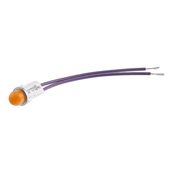 A close-up of a purple Garland pilot light.