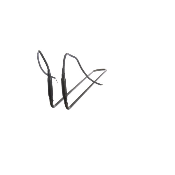 A black wire with a white background.