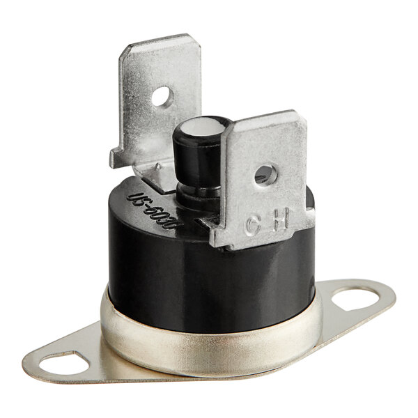 A black and silver metal Hatco Hi-Limit Thermostat with two screws.