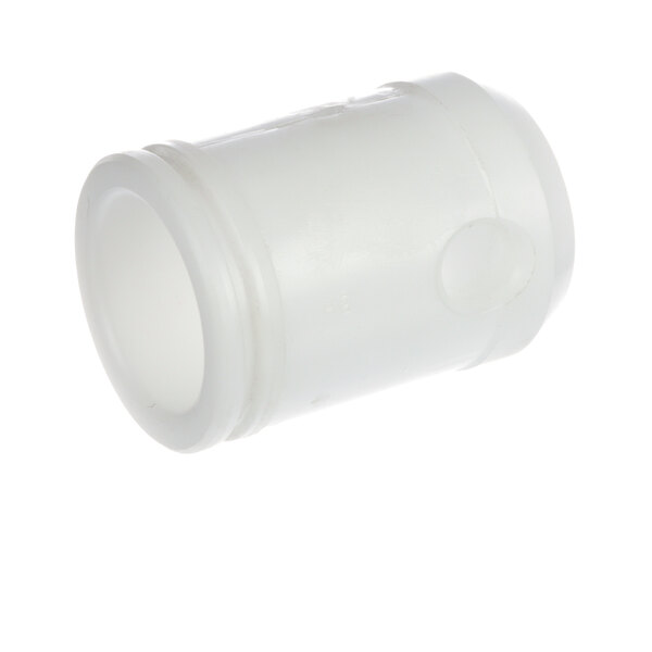 A white plastic tube with a hole.