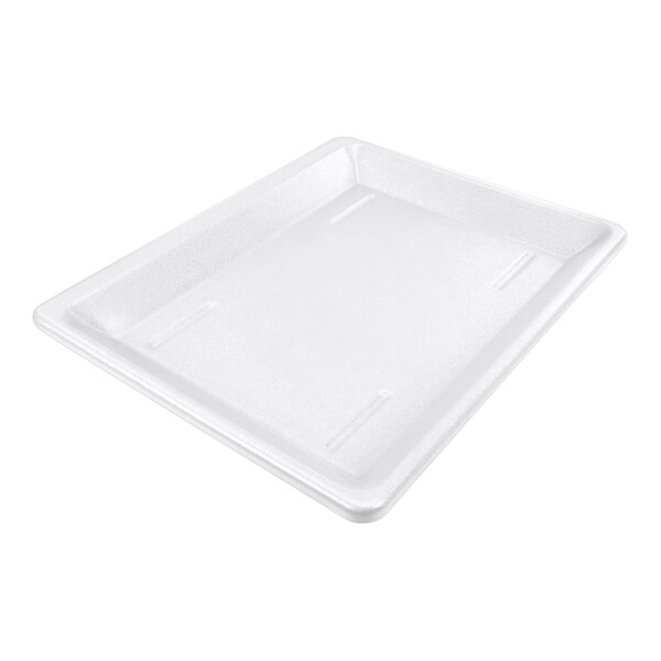 A rectangular white plastic catch pan.