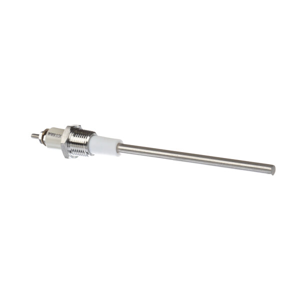 A stainless steel Market Forge liquid level probe with a white background.