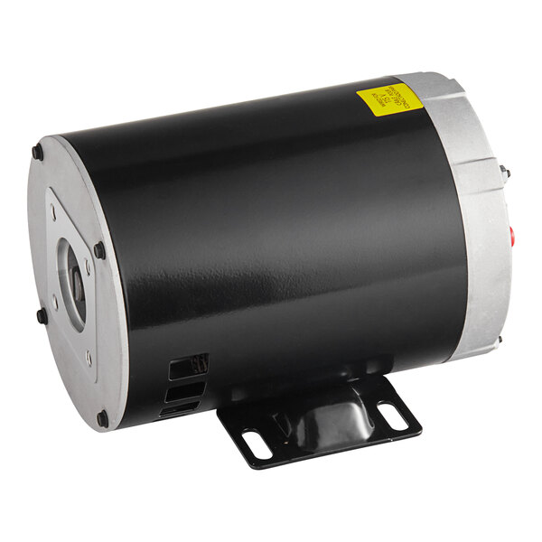 A black and silver electric motor.