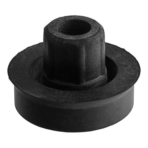 A black rubber object with a hole in it.