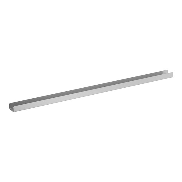 A stainless steel rectangular metal channel strip.
