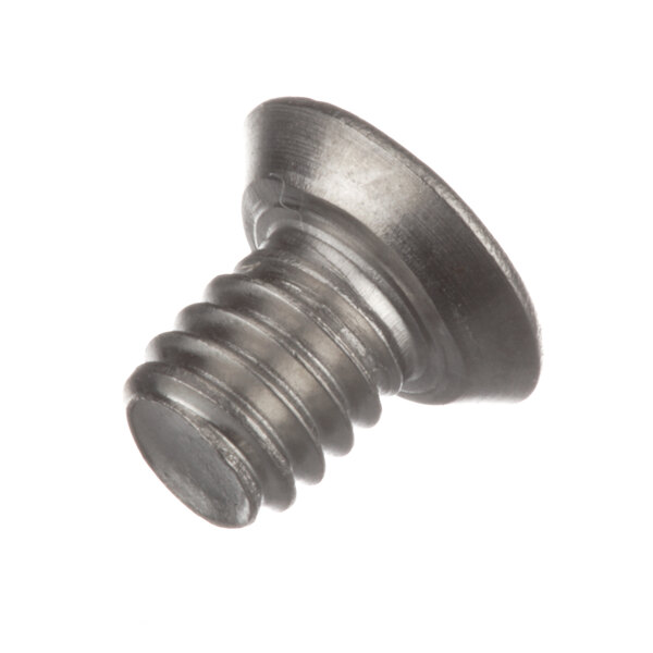 A close-up of a Scotsman metal screw with a metal head.