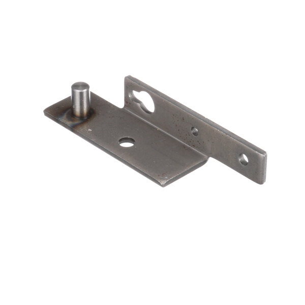 A metal hinge with holes on a Southbend door.