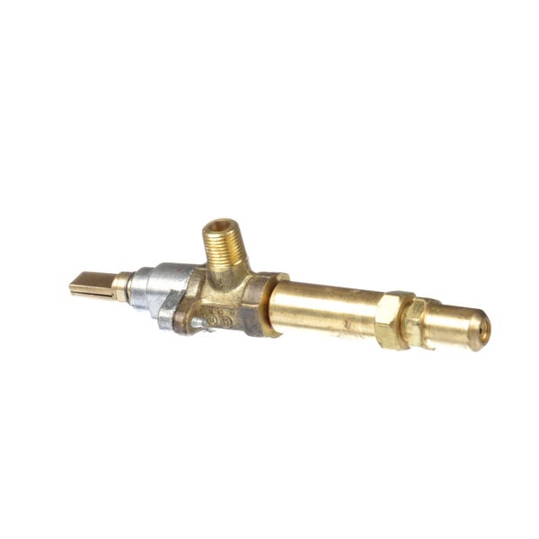 A brass Hi-Low valve assembly for a Garland range with a gold handle.