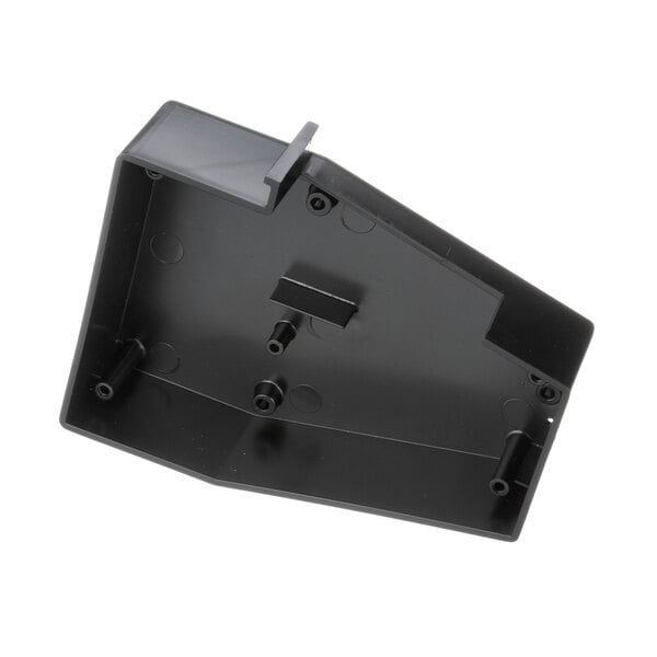 A black plastic Bunn control box with screws and holes.