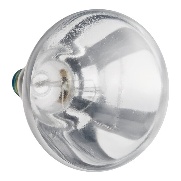 A Hatco coated light bulb with a blue base.