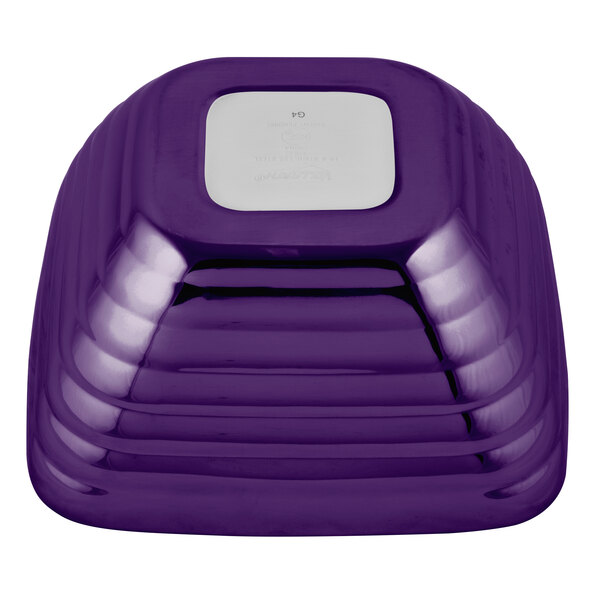 A purple square Vollrath beehive serving bowl.