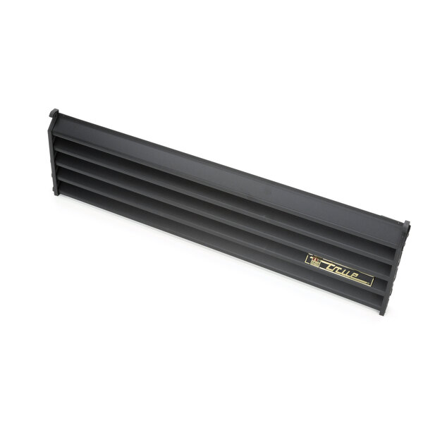A black metal True Refrigeration grille.