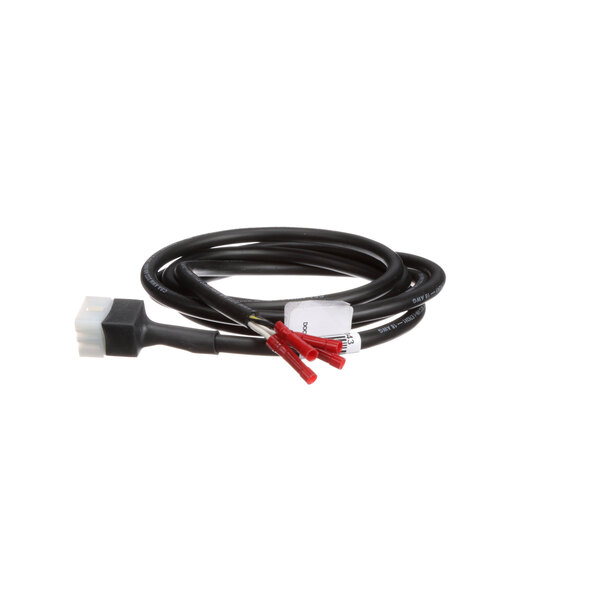 A black cable with red and white connectors.