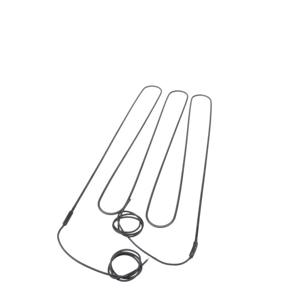 A black and white wire with a metal handle.
