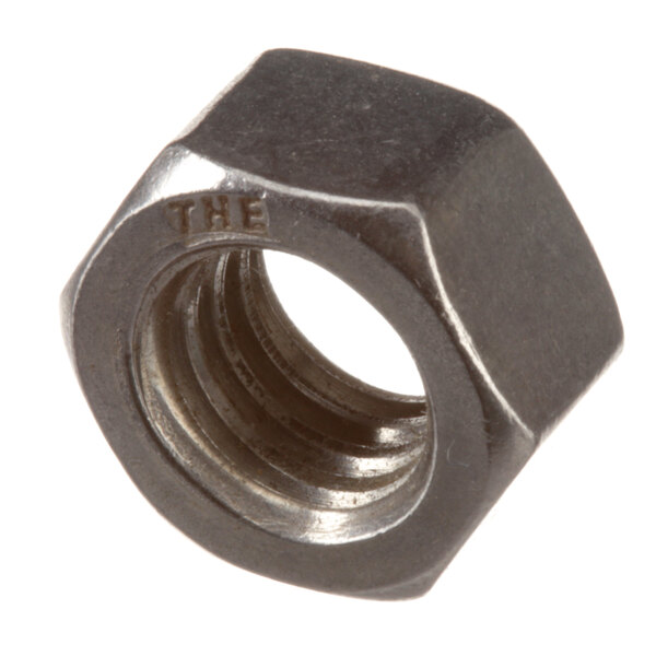 A close-up of a Champion nut with a metal ring on it.