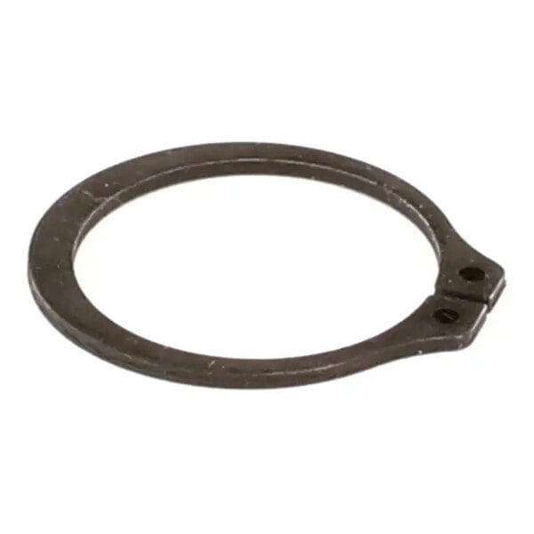 A metal C-clip used for securing components on a shaft or in a groove.