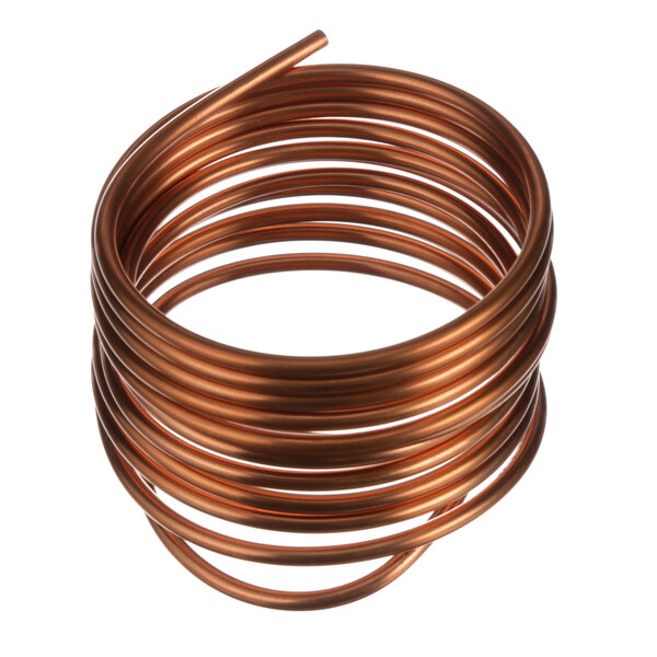 A close-up of a coil of copper tube.