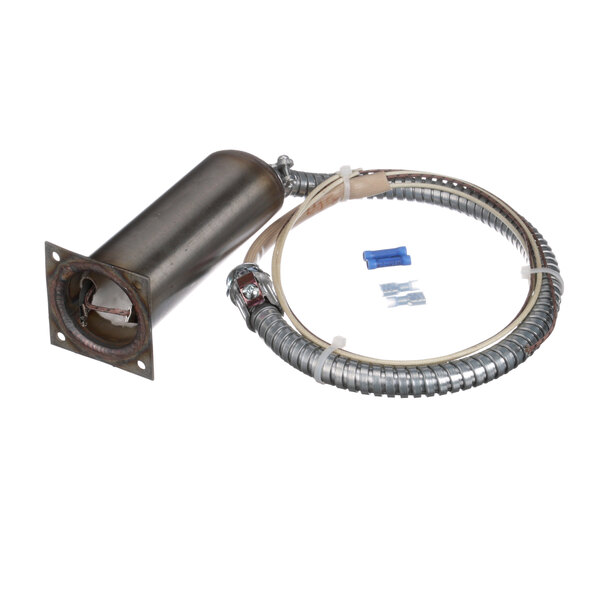 A Crown Steam metal tube with a wire and hose connector.