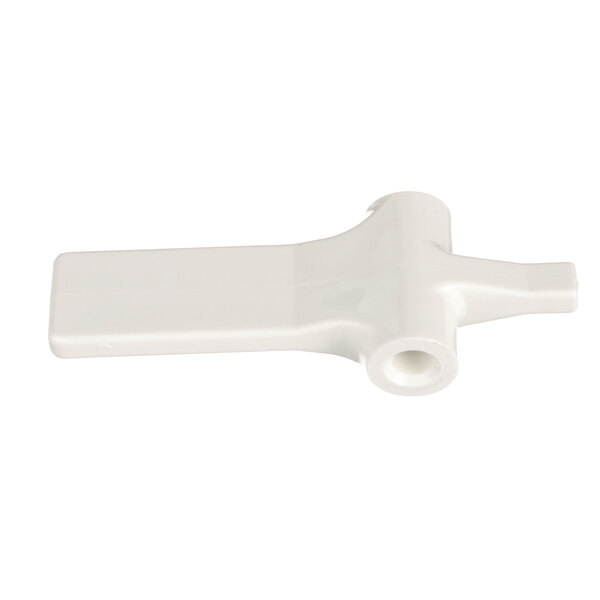 A white plastic Taylor handle with a hole.