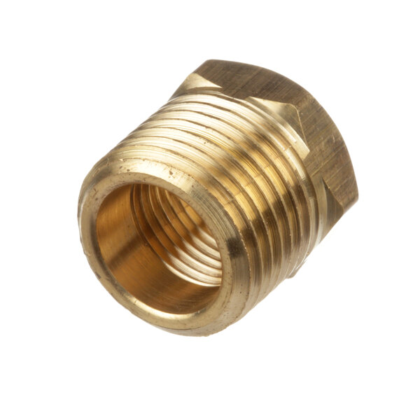 A close-up of a brass Champion bushing.