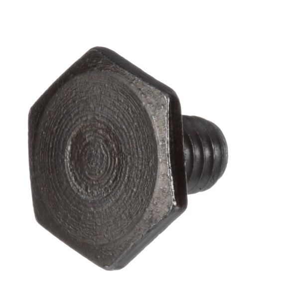 A close-up of a black hexagonal Frymaster leveling screw.