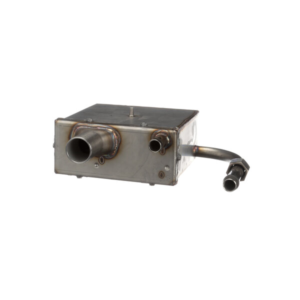 A metal box with two pipes attached to it.