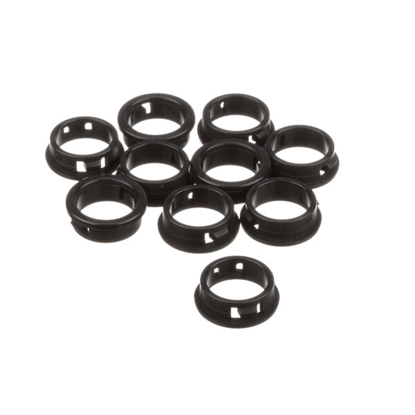 A group of black circular Antunes bushings.