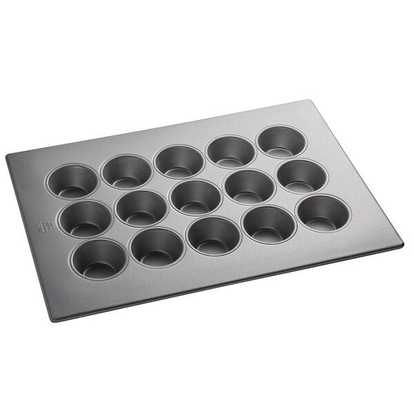 15 Cup 8.2 oz. Glazed Aluminized Steel Jumbo Muffin / Cupcake Pan 17
