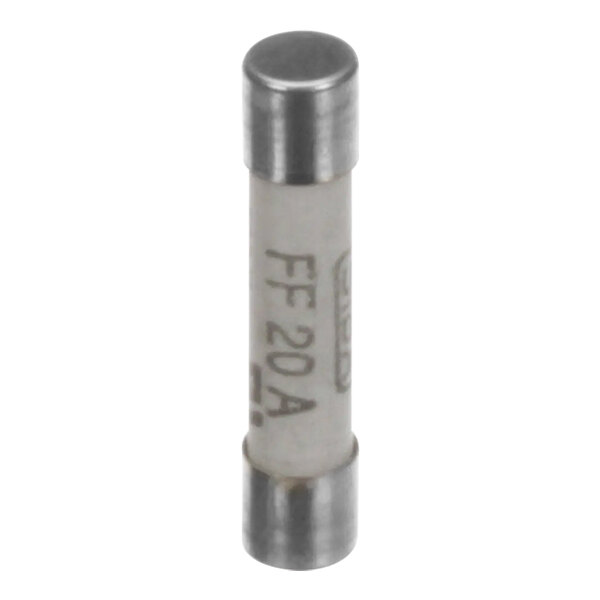A close-up of a Convotherm 20 Amp 500V fuse.