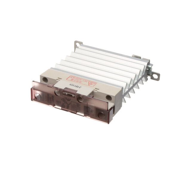 A close-up of a Garland 1 pole relay in a plastic case.
