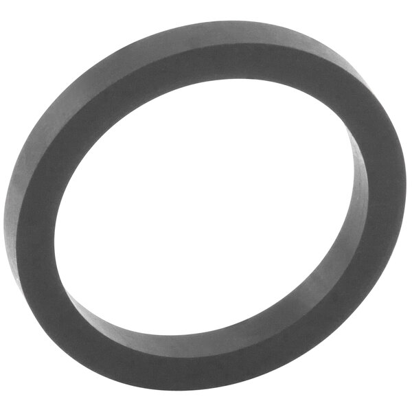 A black rubber gasket with a white background.