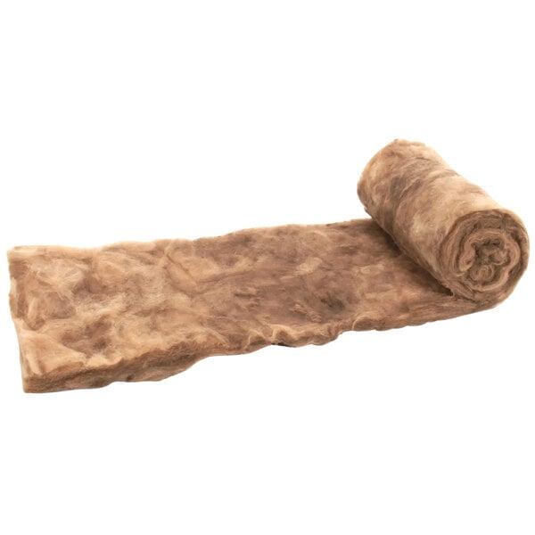 A roll of brown insulation material.