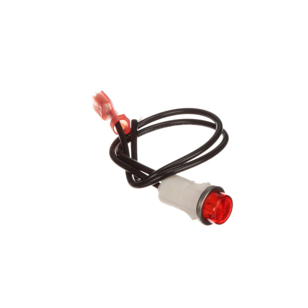 A red light with black wires.