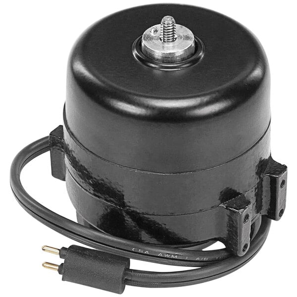 A black round object with a black cord and wires.