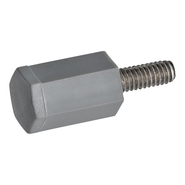 A stainless steel thumbscrew with a screw head.