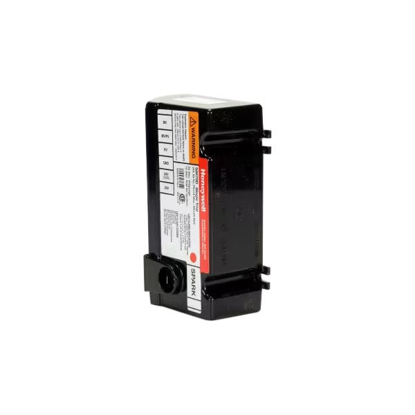 A black rectangular Lincoln ignition module with a white label.