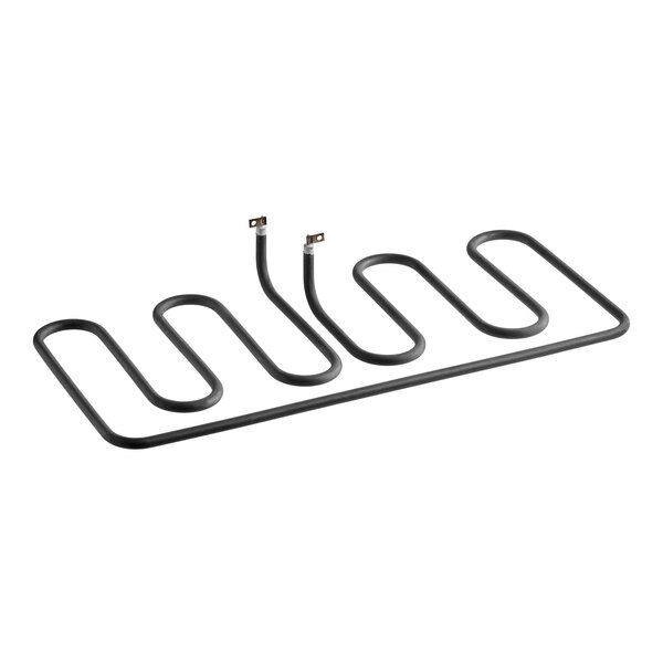 A metal heating element with a zigzag shape and two electrical connectors, designed for use with 208-volt appliances.