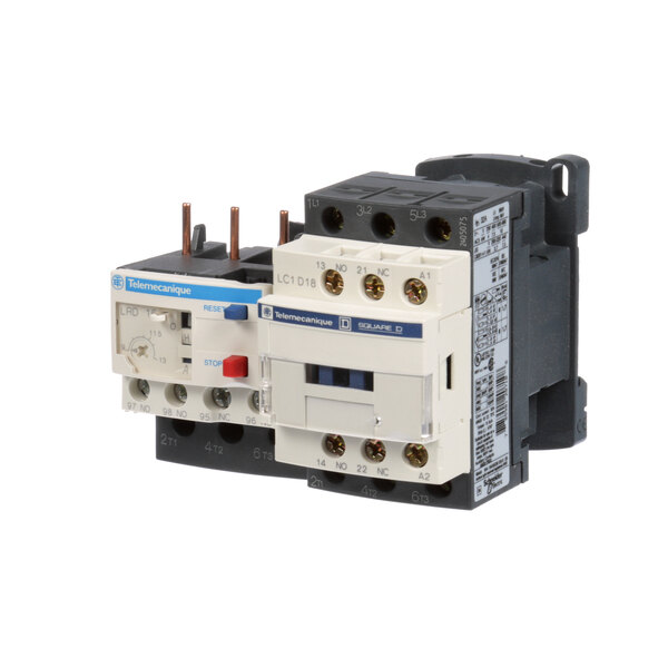 A close-up of a Lincoln Contactor Overload with two contacts.