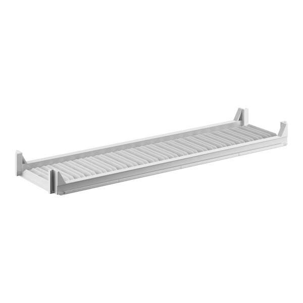 A white rectangular Cambro Camshelving® Premium vented shelf.