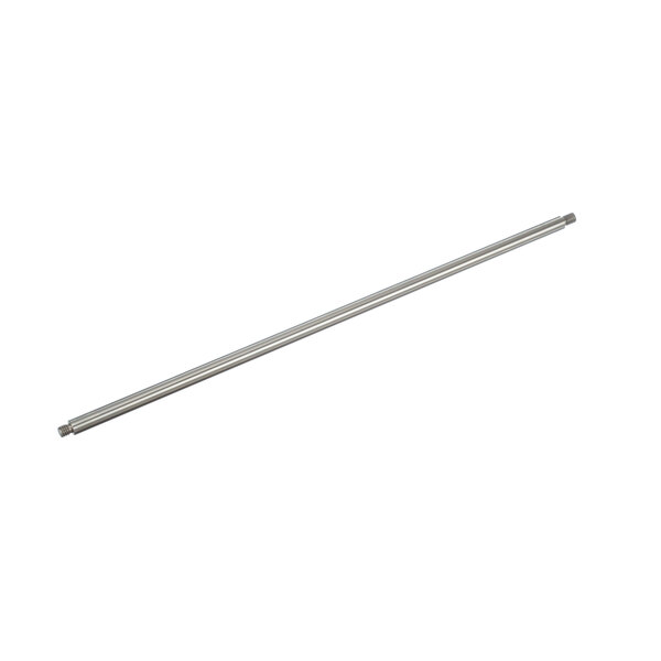 A long metal rod with a handle on a white background.