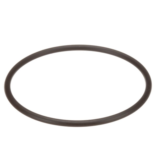 A black round Cornelius O-ring on a white background.