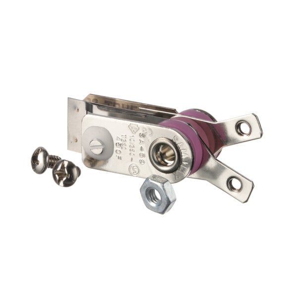 A Gold Medal bimetal thermostat with nuts and bolts.