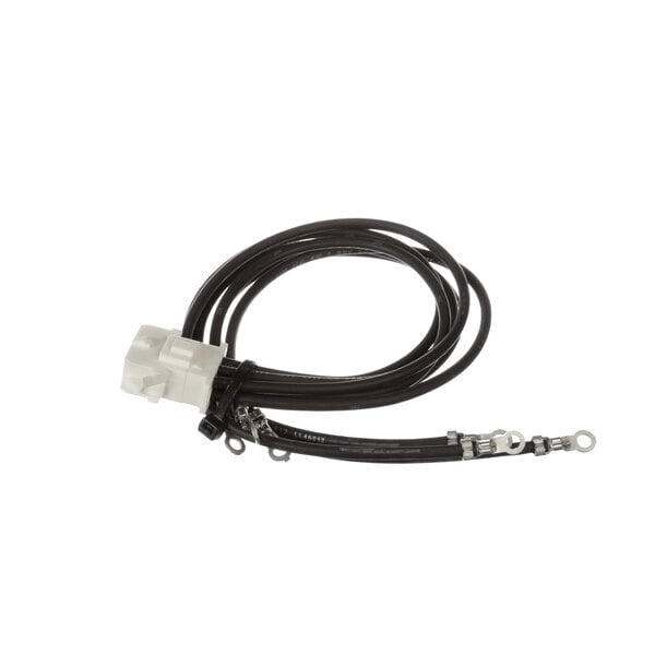 A black and white cable with a white connector on one end and a black wire with a white connector on the other.