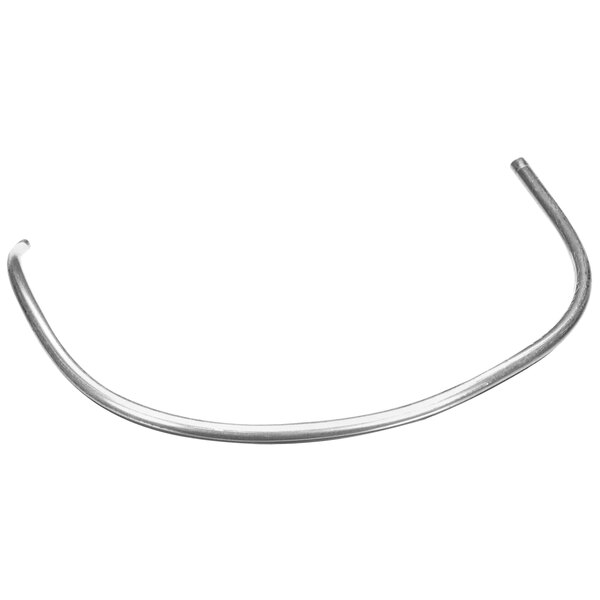 A curved silver metal Baxter tube with a 1/4 inch diameter on a white background.