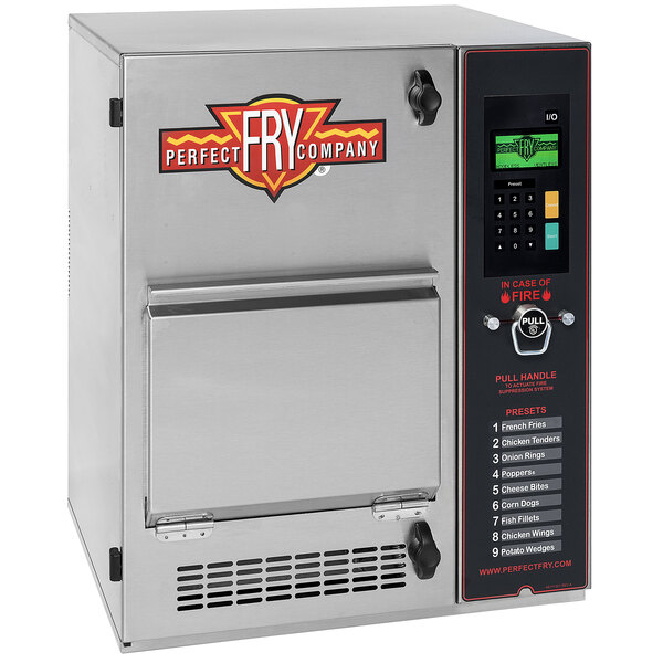 A Perfect Fry semi-automatic countertop deep fryer with a digital display.